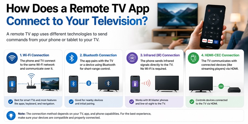How Does a Remote TV App Connect to Your Television?