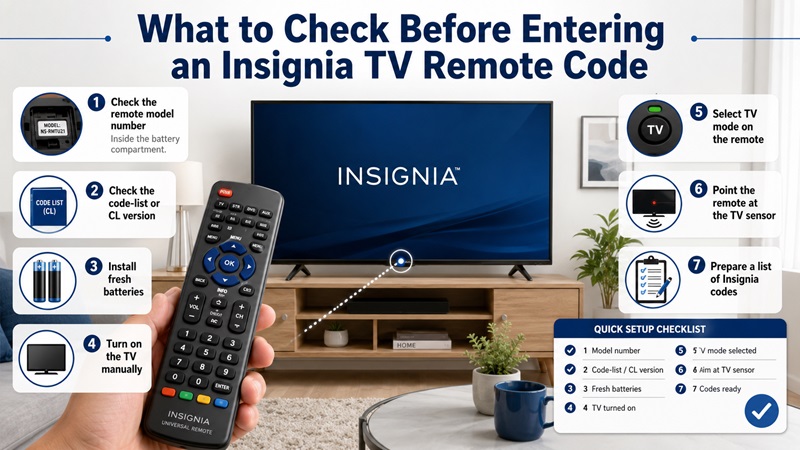 What to Check Before Entering an Insignia TV Remote Code