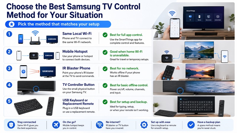 Choose the Best Samsung TV Control Method for Your Situation