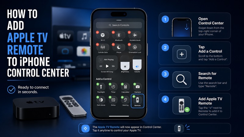 How to Add Apple TV Remote to iPhone Control Center
