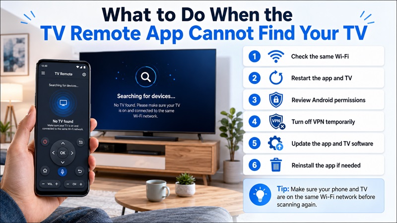 What to Do When the TV Remote App Cannot Find Your TV