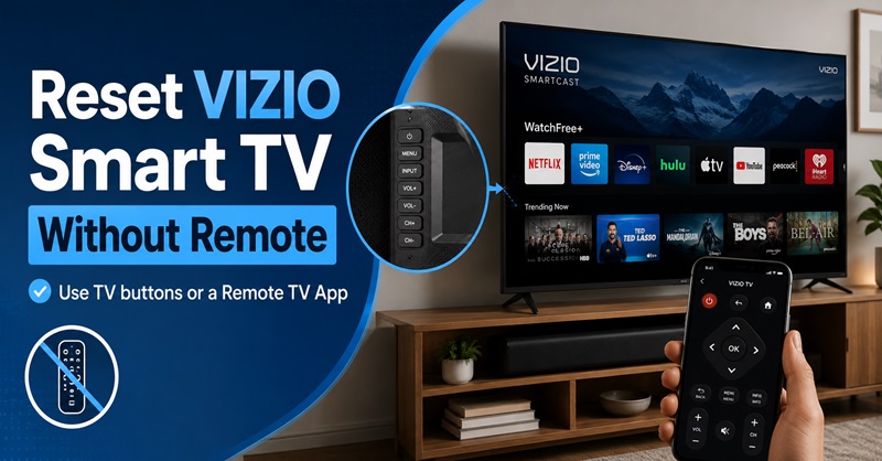 reset vizio smart tv without remote