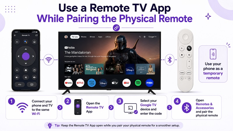 Use a Remote TV App While Pairing the Physical Remote