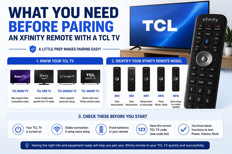 How to Pair Xfinity Remote to TCL TV