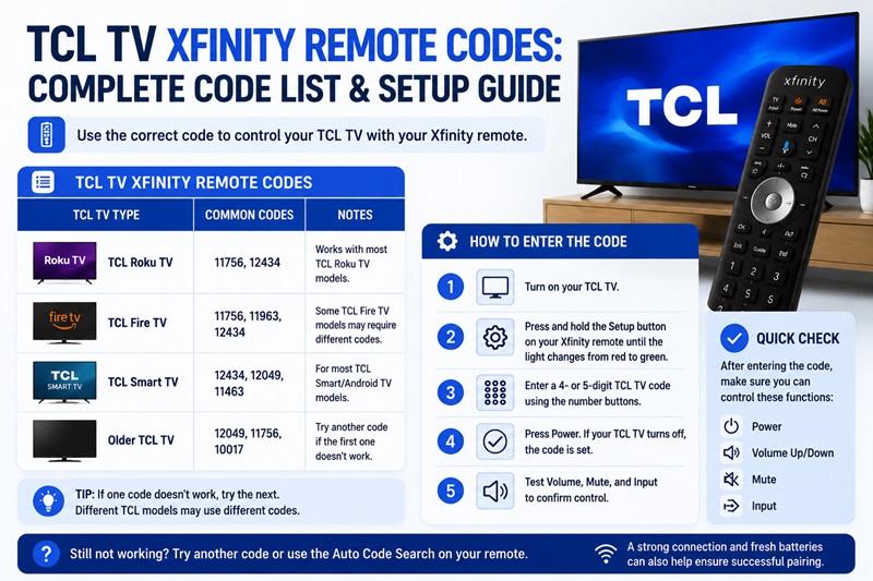 How to Pair Xfinity Remote to TCL TV
