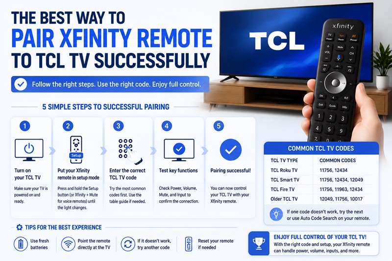 How to Pair Xfinity Remote to TCL TV
