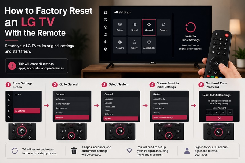 How to Factory Reset an LG TV With the Remote