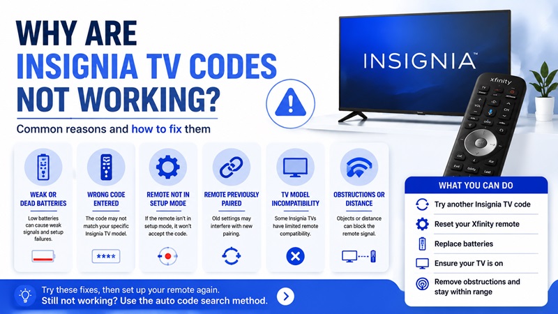 Insignia TV Codes for Xfinity Remote