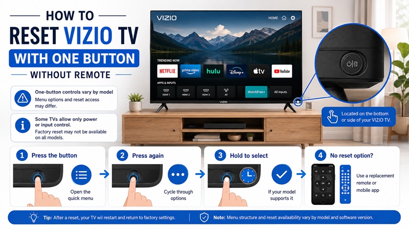 How to Reset VIZIO TV With One Button Without Remote