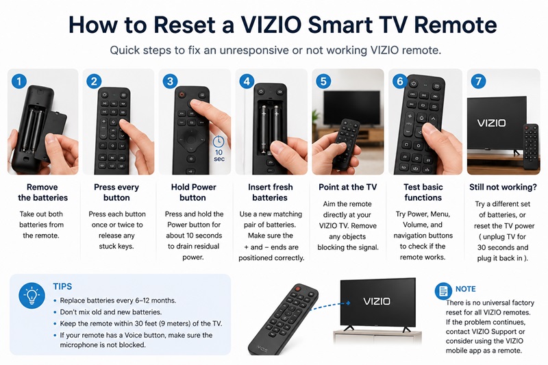 How to Reset a VIZIO Smart TV Remote