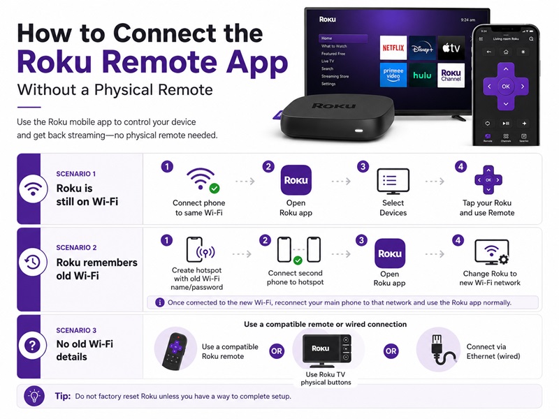 How to Connect the Roku Remote App Without a Physical Remote
