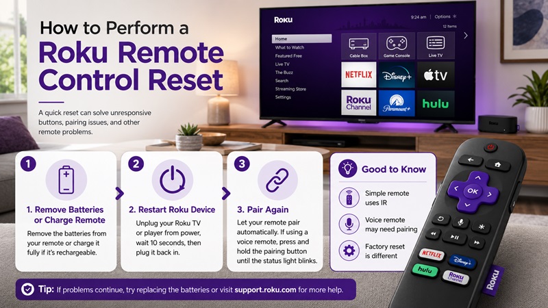 How to Reboot or Reset Roku TV With the Remote