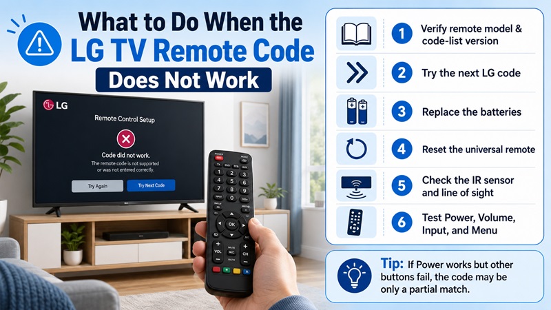 What to Do When the LG TV Remote Code Does Not Work