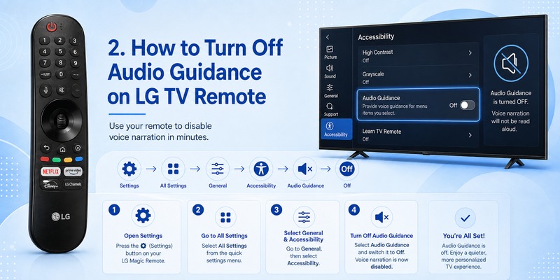 Turn Off Audio Guidance on LG TV Remote