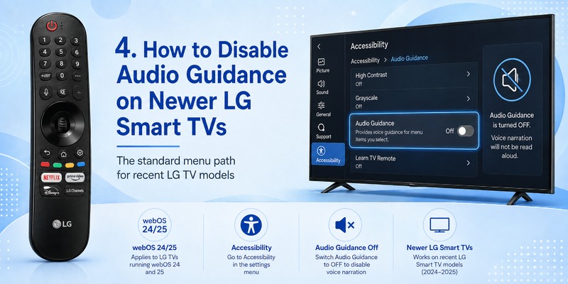 Turn Off Audio Guidance on LG TV Remote