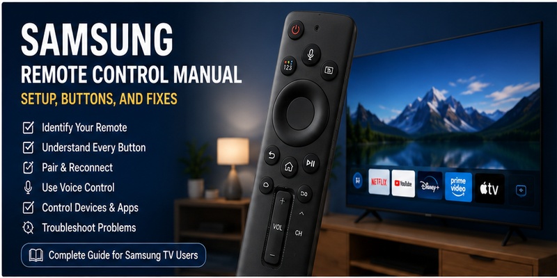 Samsung Remote Control Manual: Setup, Buttons, and Fixes