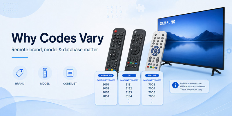 Samsung Universal Remote TV Codes