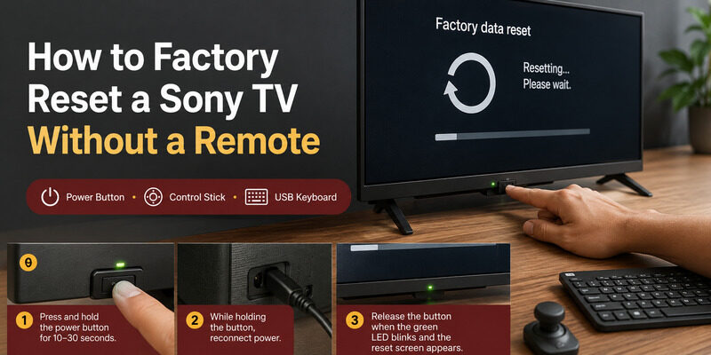 Sony TV Factory Reset Without Remote: Step-by-Step