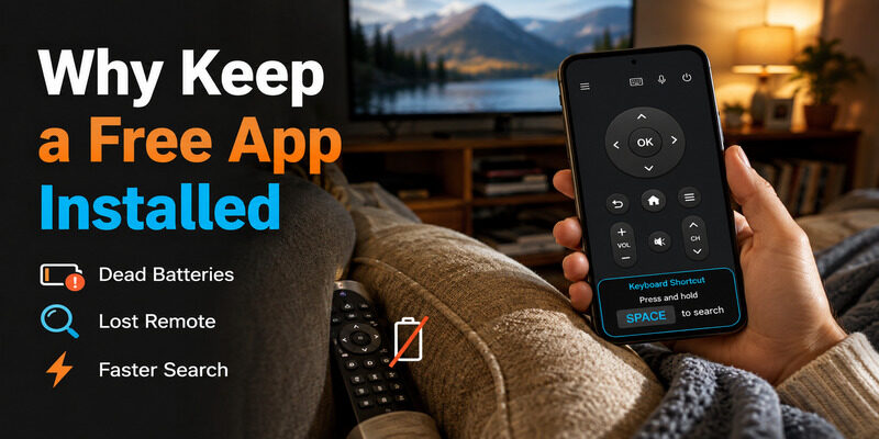 Official vs free apps • Android & iPhone • Fire TV Edition • Works without the old remote
